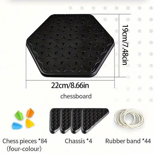 Triangle Board Game Set - Triangular Rubber Band Game for All Ages Parent-Child Interactive Family Fun Travel Game